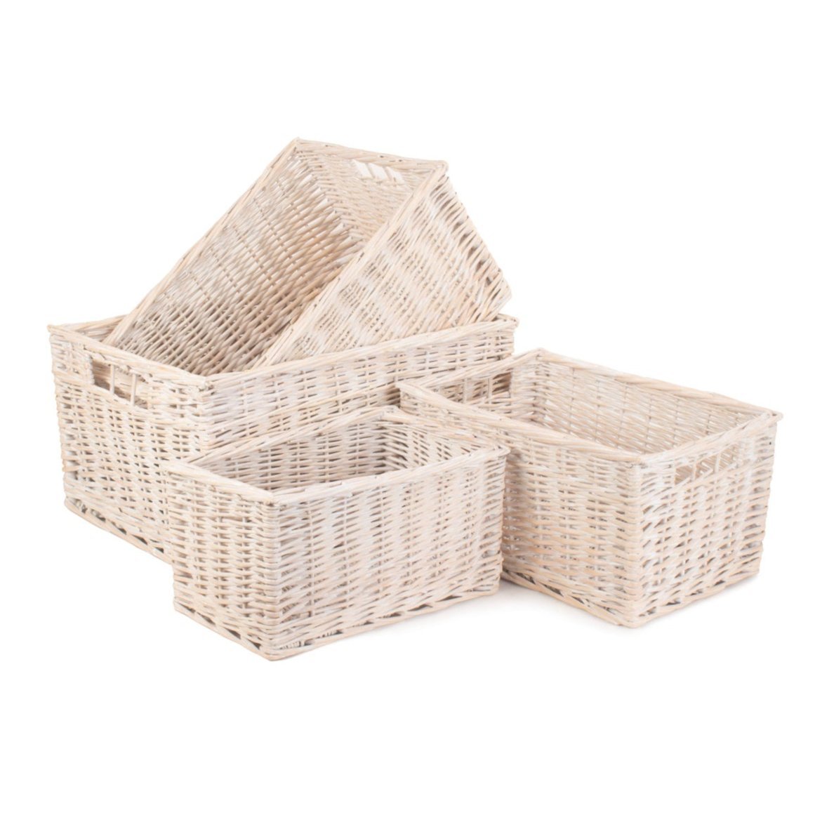 White Wash Willow Storage Basket Set 4 - REGN