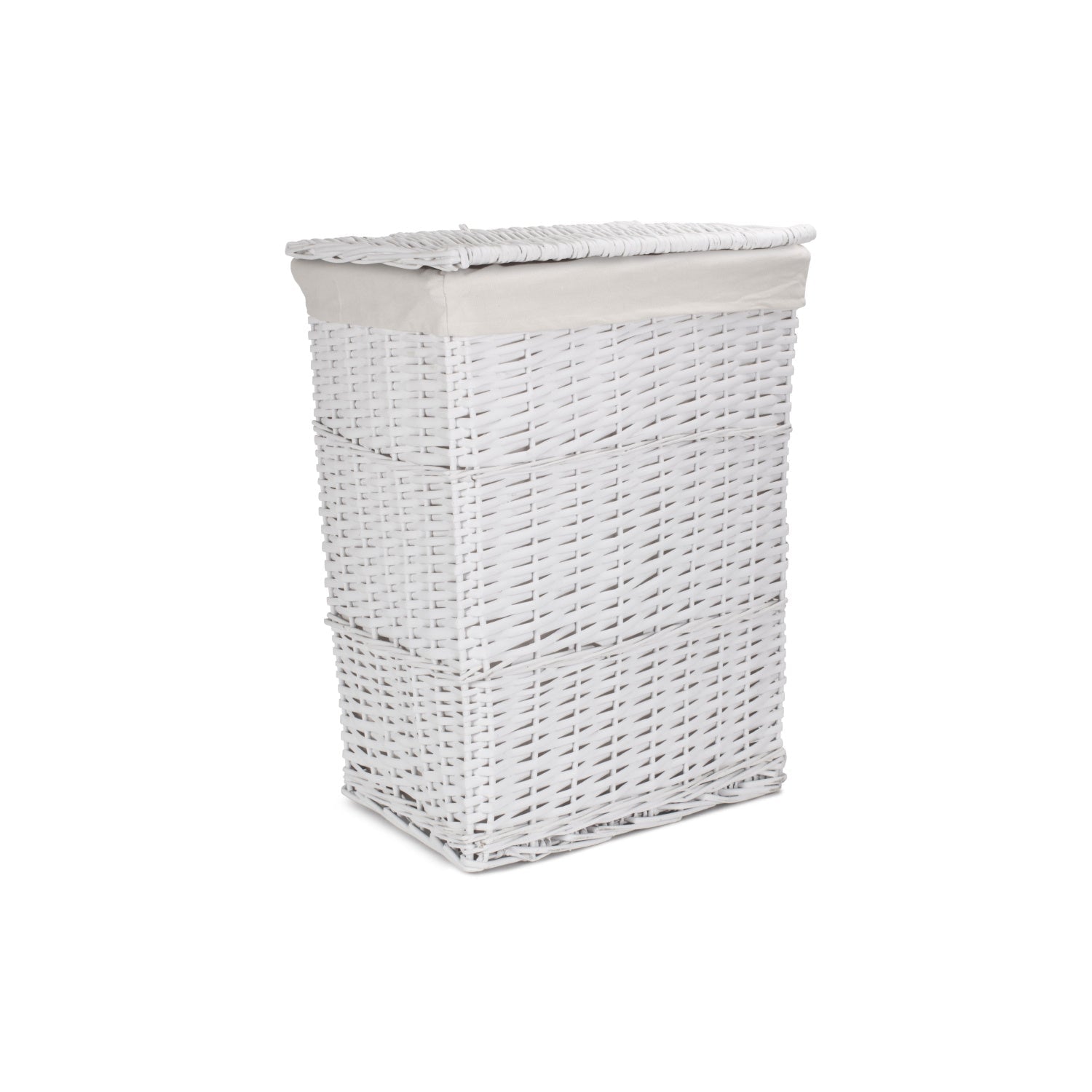 White Wicker Laundry Hamper Basket - Large - REGN