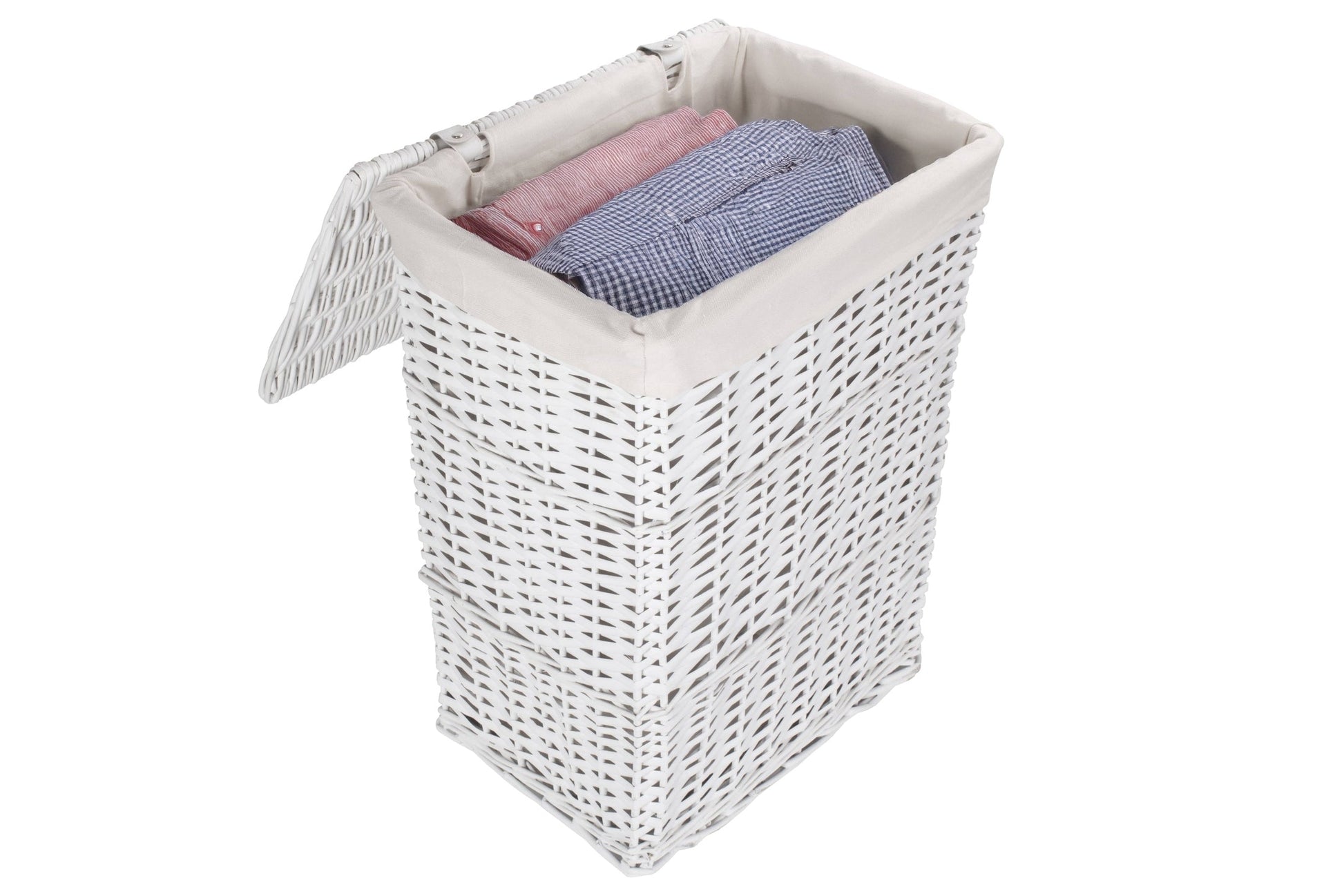 White Wicker Laundry Hamper Basket - Small - REGN