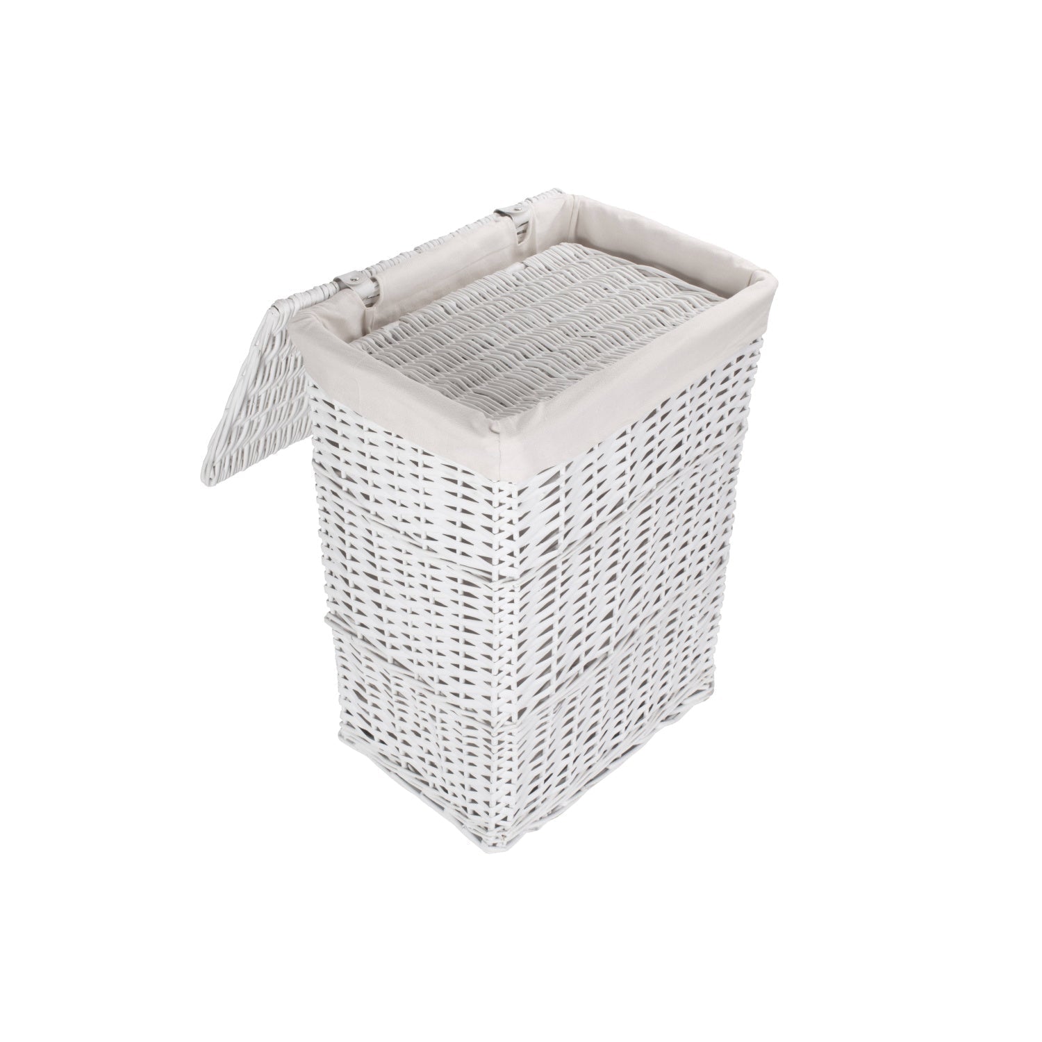 White Wicker Laundry Linen Hamper Basket Set 2 - REGN