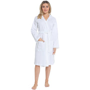 Daisy Dreamer Womens Hooded Waffle Cotton Bathrobe White 100% Cotton Super Absorbent Spa