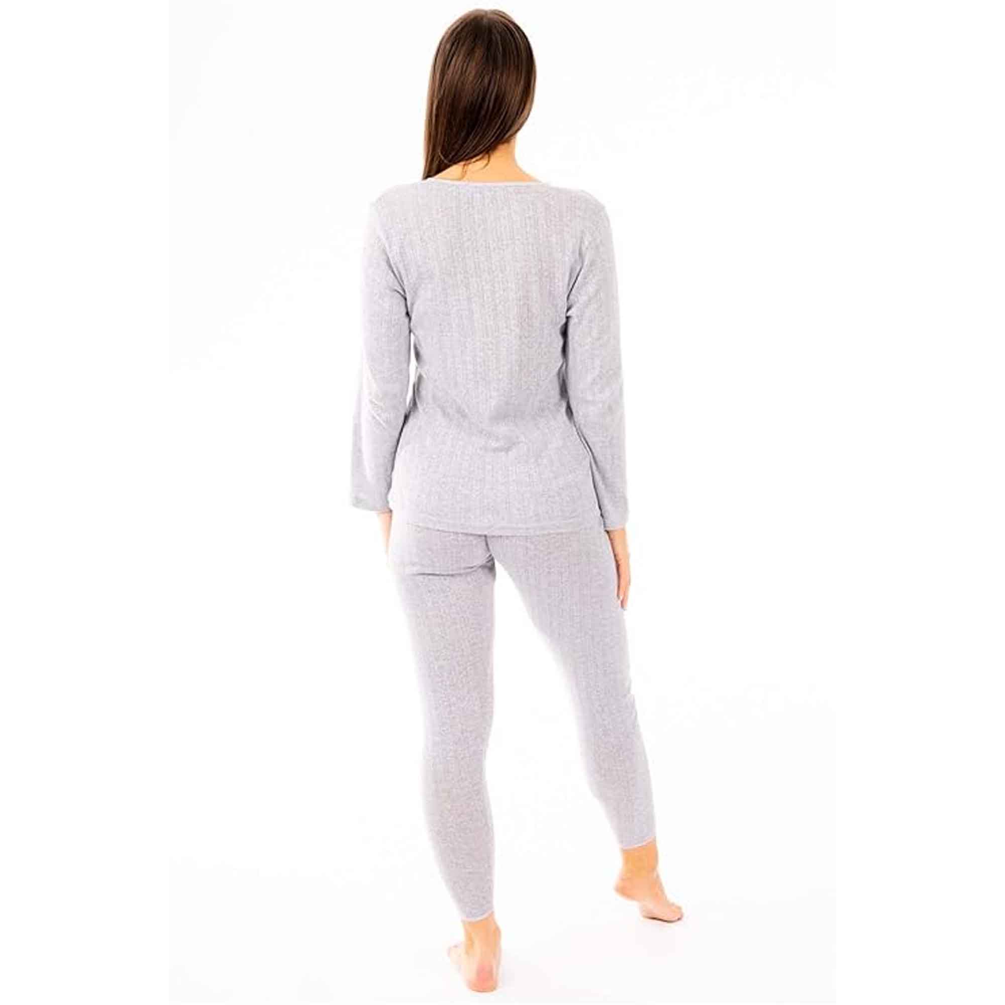Daisy Dreamer Women's Thermal Long Sleeve Top And Long Jane Pants Set Cotton Rich