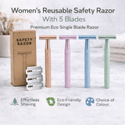 Women's Reusable Safety Razor With 5 Blades - Premium Eco Single Blade Razor - REGN