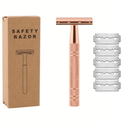 Rose Gold reusable safety razor