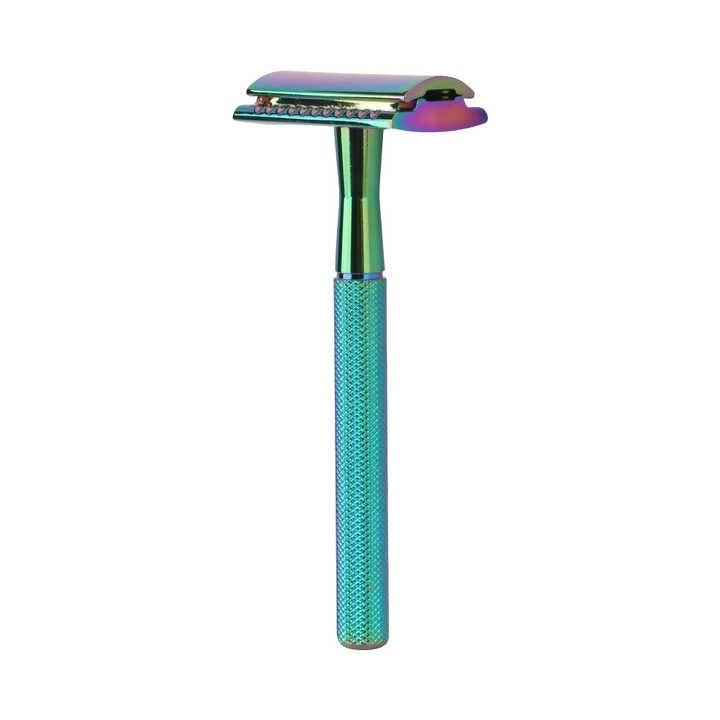 Women's Reusable Safety Razor With 5 Blades - Premium Eco Single Blade Razor, Rainbow - REGN