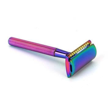 Women's Reusable Safety Razor With 5 Blades - Premium Eco Single Blade Razor, Rainbow - REGN