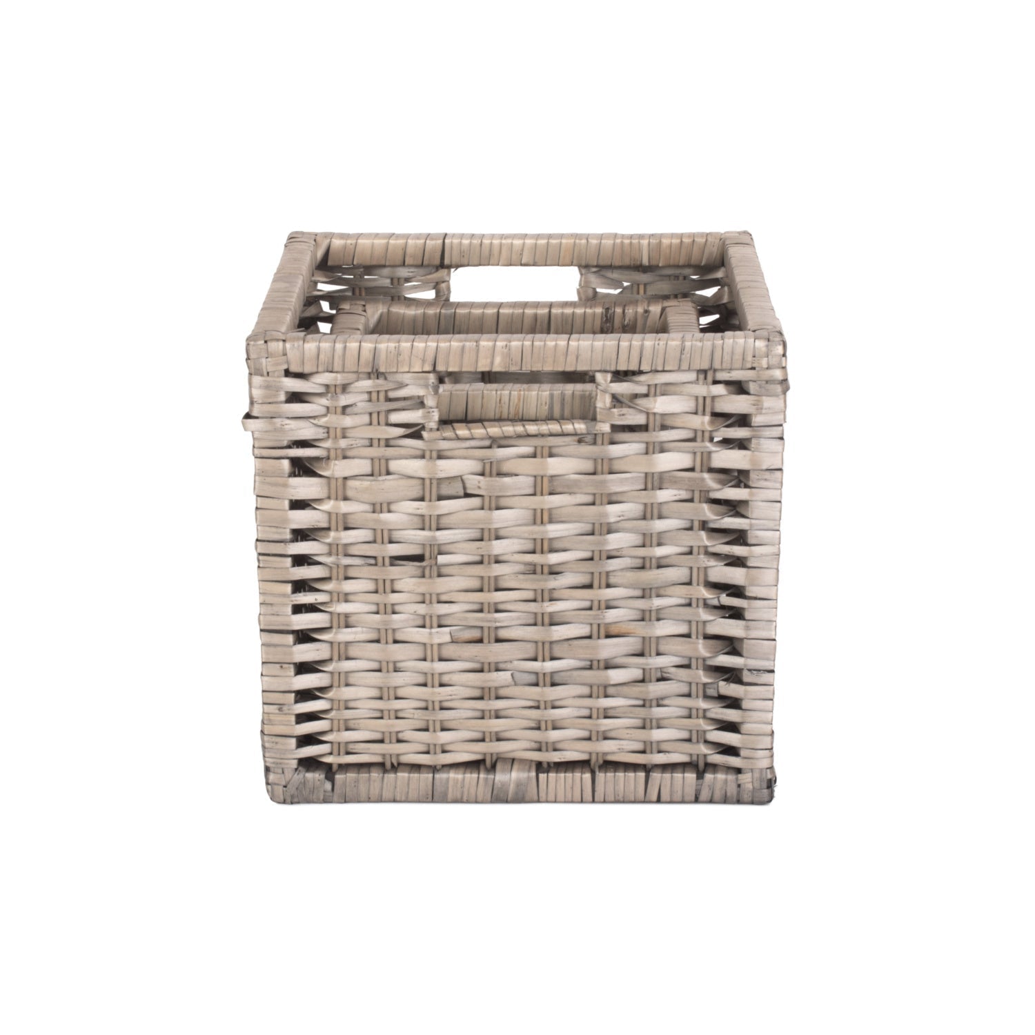 Wooden Framed Split Willow Storage Basket Set 2 - REGN