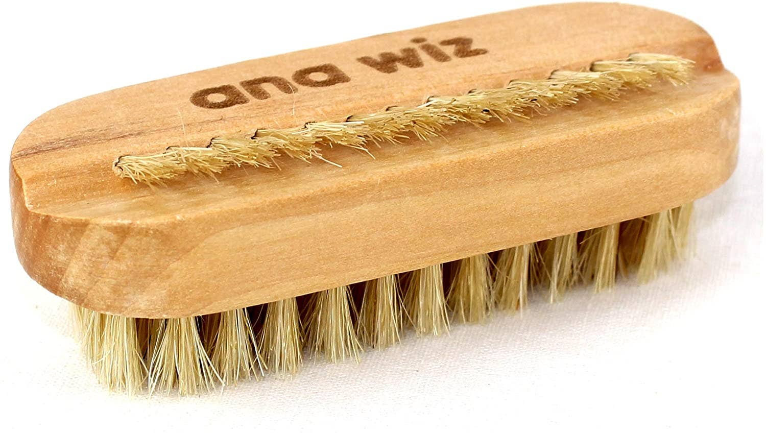 Wooden Nail Brush with Natural Bristles – Double - Sided Lotus Wood Design - REGN