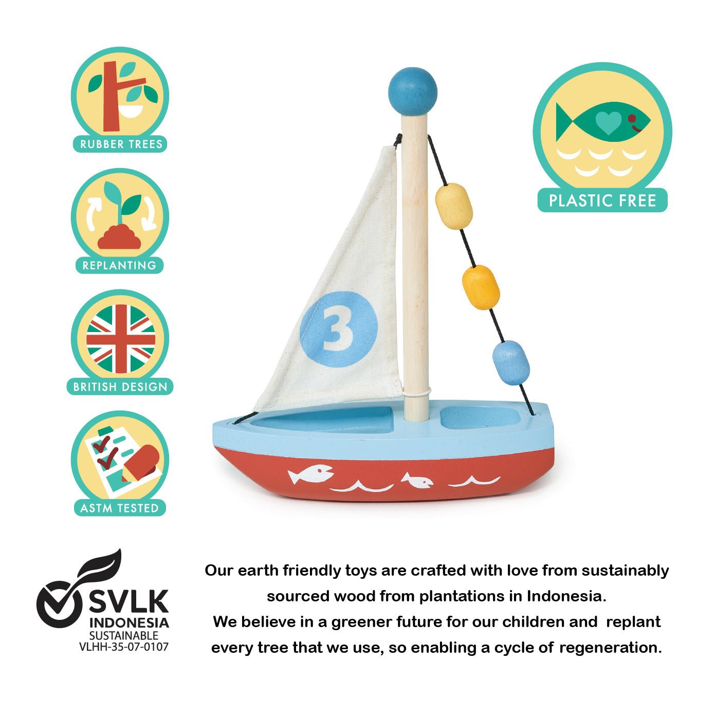 Wooden Sailing Boat - REGN