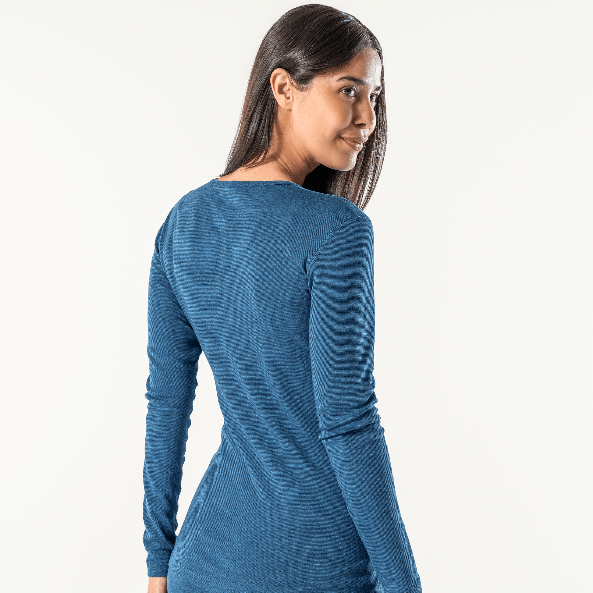 Wool & Organic Cotton Long Sleeve T-shirt: Womens - REGN
