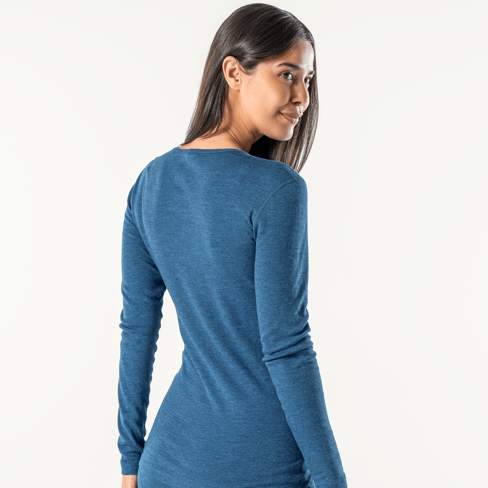 Wool & Organic Cotton Long Sleeve T-shirt: Womens - REGN