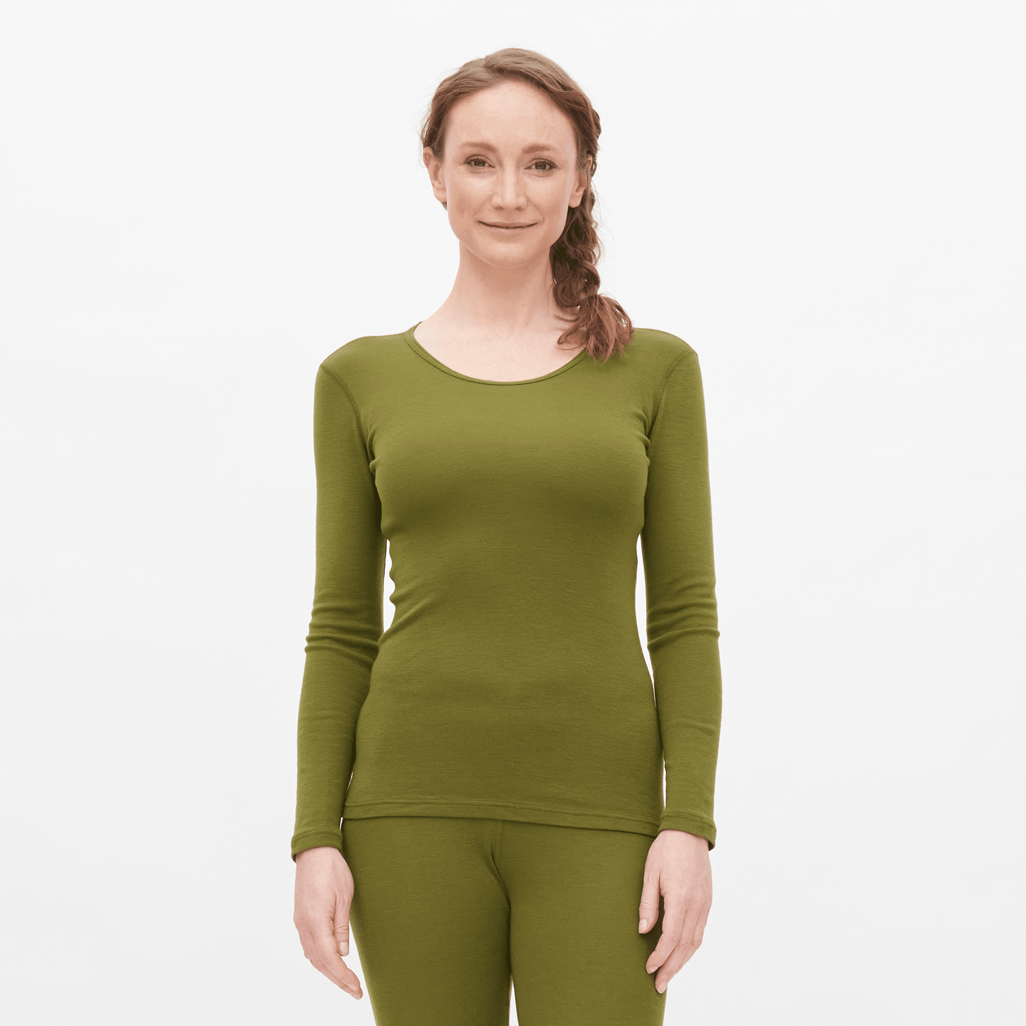 Wool & Organic Cotton Long Sleeve T-shirt: Womens - REGN
