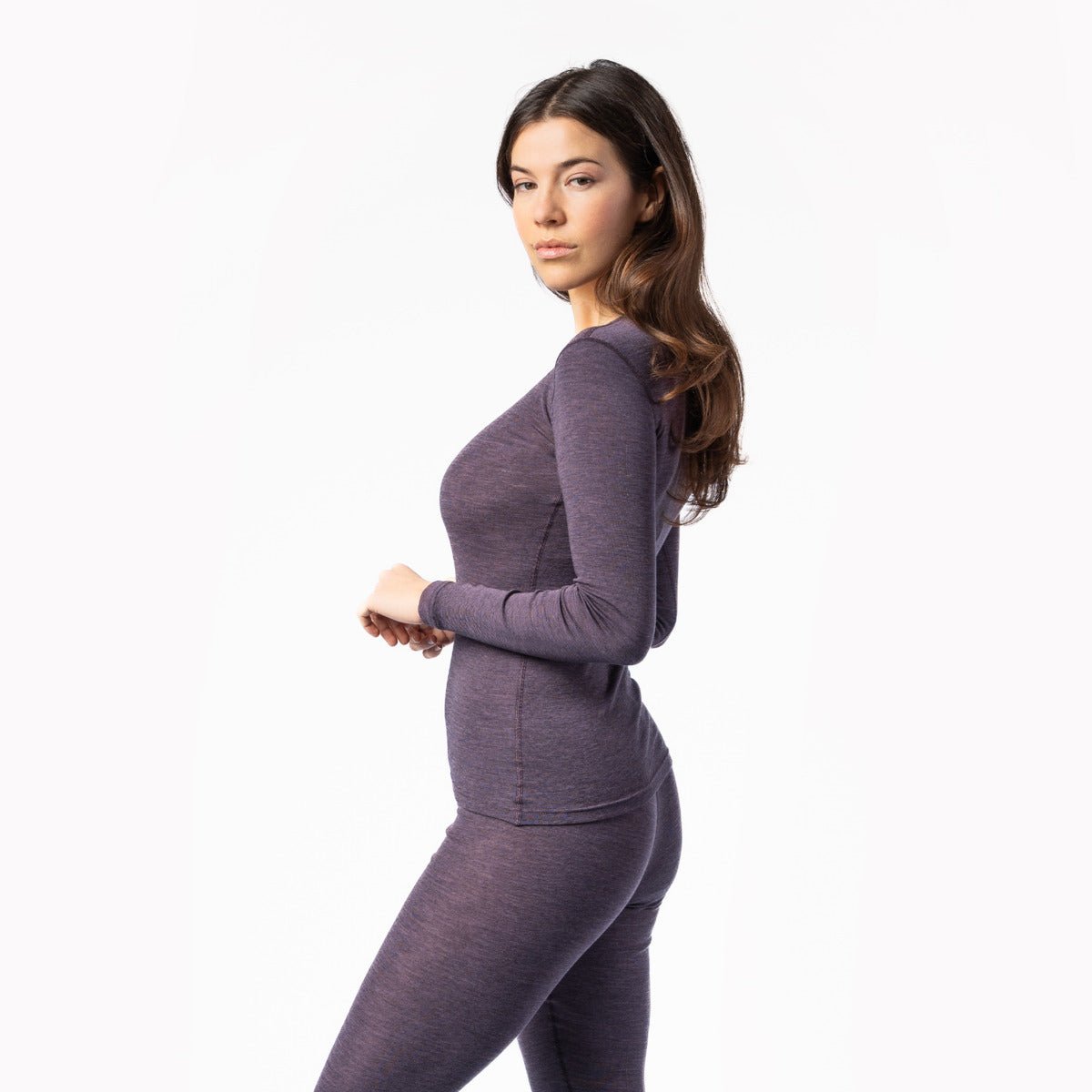 Wool & Organic Cotton Long Sleeve T-shirt: Womens - REGN