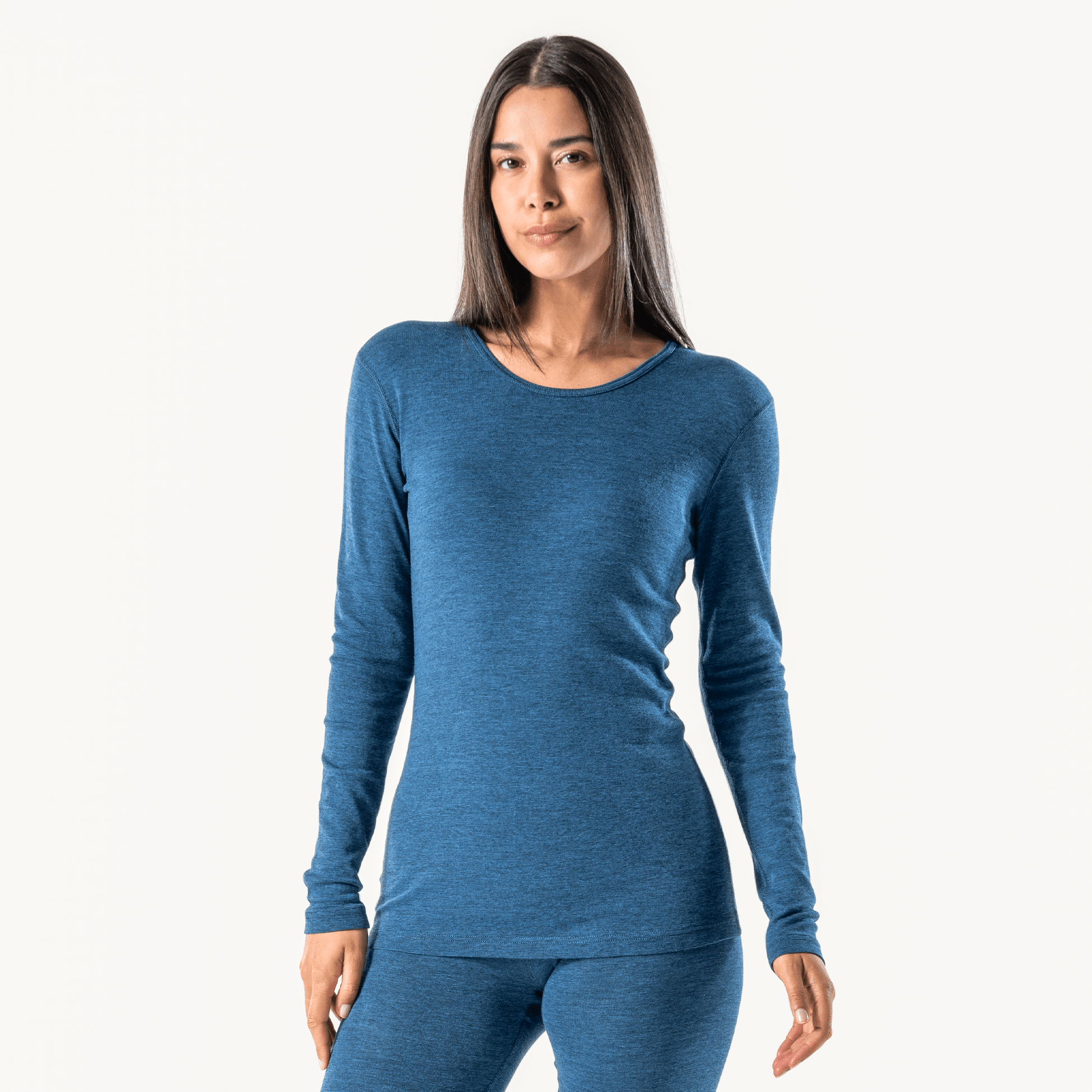 Wool & Organic Cotton Long Sleeve T-shirt: Womens - REGN