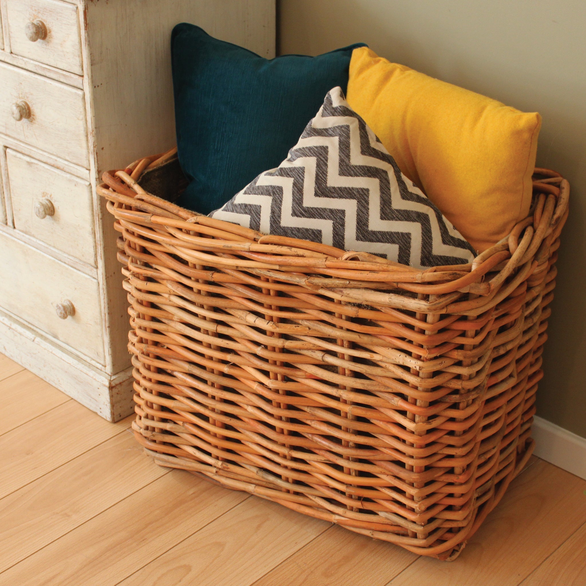 Wovenhill Bamboo Rattan Rectangle Log Basket - REGN