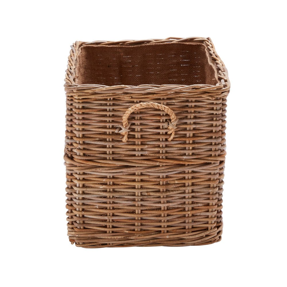 Wovenhill Kubu Rattan Rectangular Log Basket - REGN