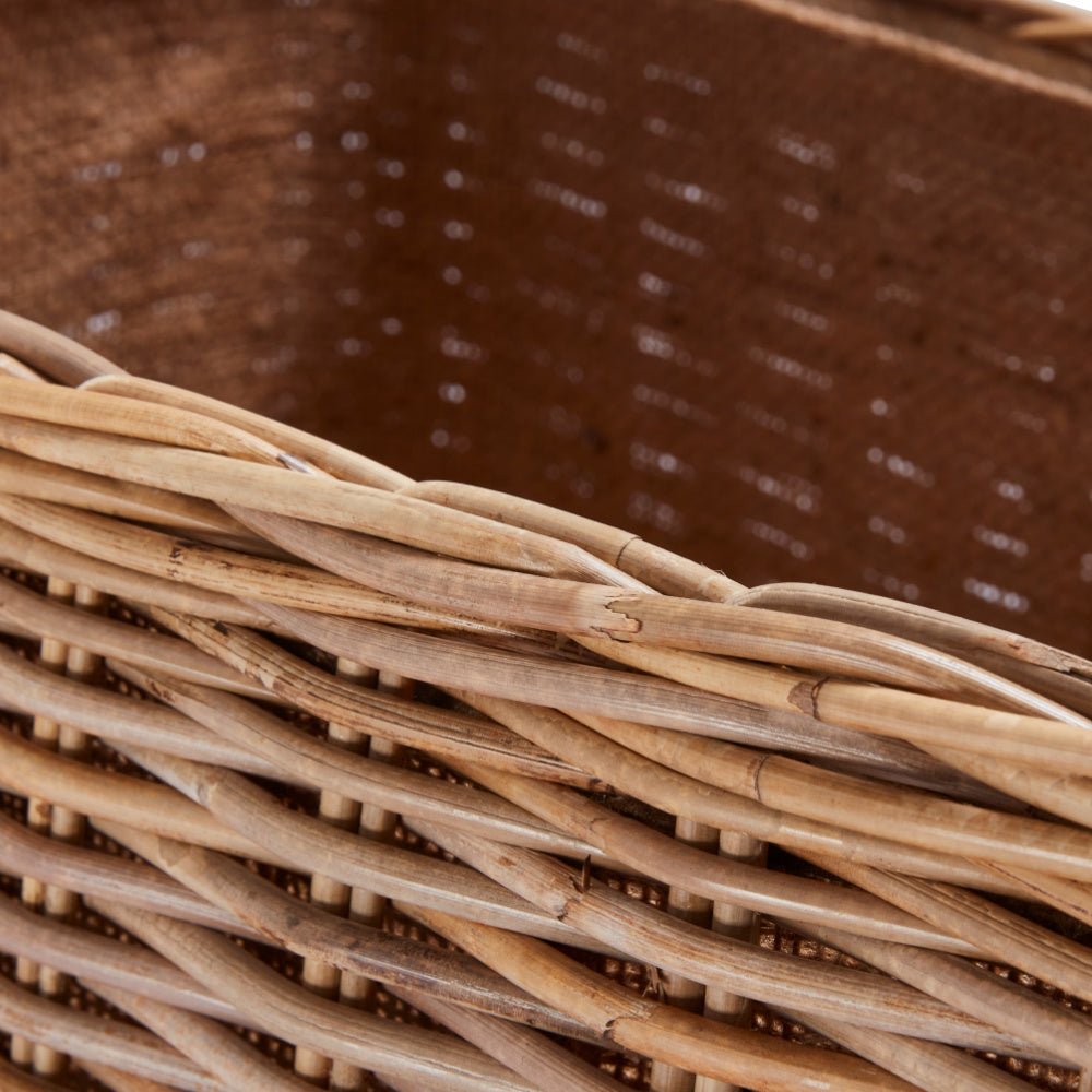 Wovenhill Kubu Rattan Rectangular Log Basket - REGN
