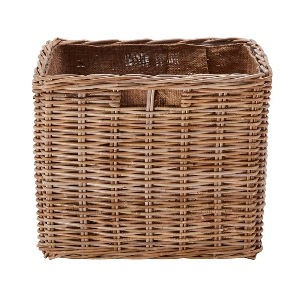 Wovenhill Kubu Rattan Square Log Basket - REGN