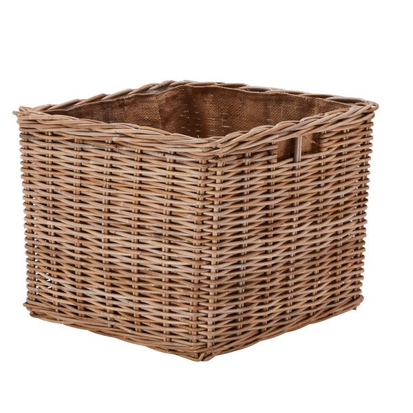 Wovenhill Kubu Rattan Square Log Basket - REGN