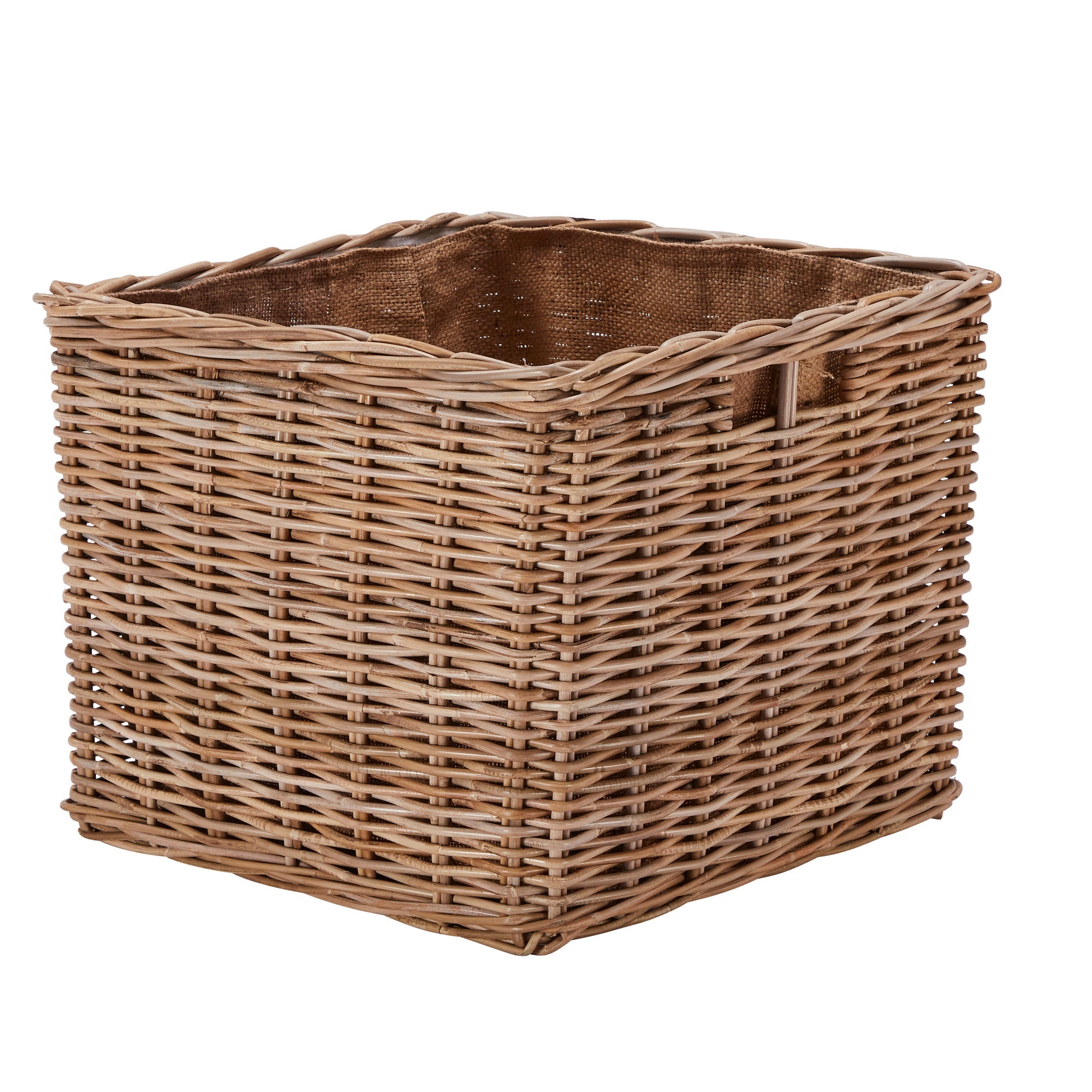 Wovenhill Kubu Rattan Square Log Basket - REGN
