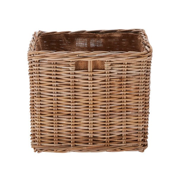 Wovenhill Kubu Rattan Square Log Basket - REGN