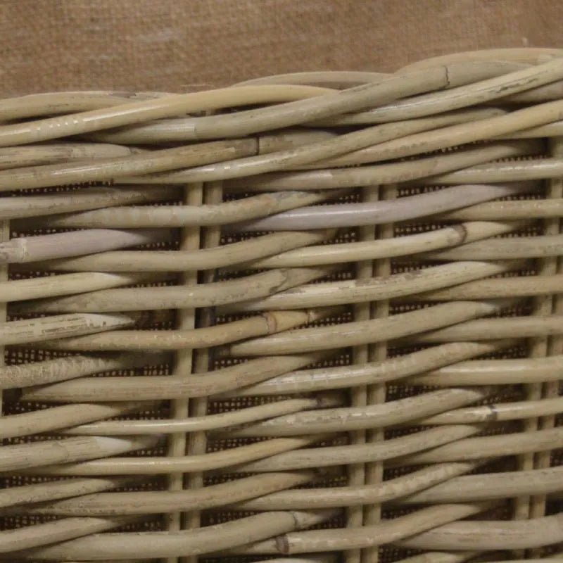 Wovenhill Kubu Rattan Square Log Basket with Wheels - REGN