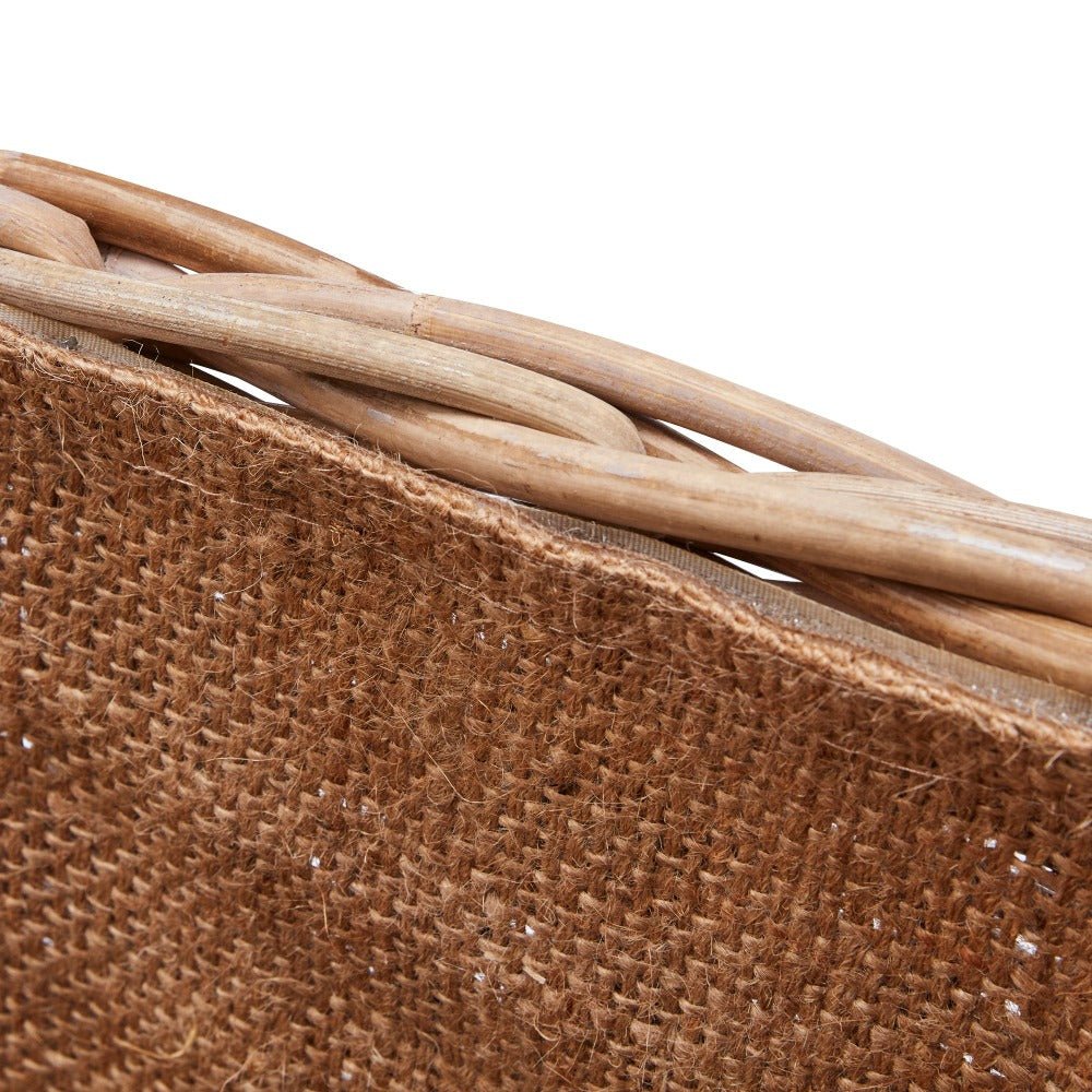 Wovenhill Kubu Rattan Tall Oblong Log Basket with Wheels - REGN