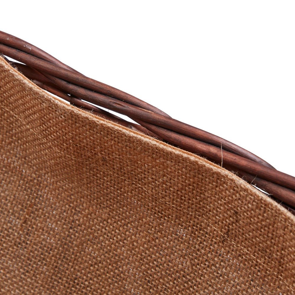 Wovenhill Wicker Bronze Square Log Basket with Hoop Handles - REGN
