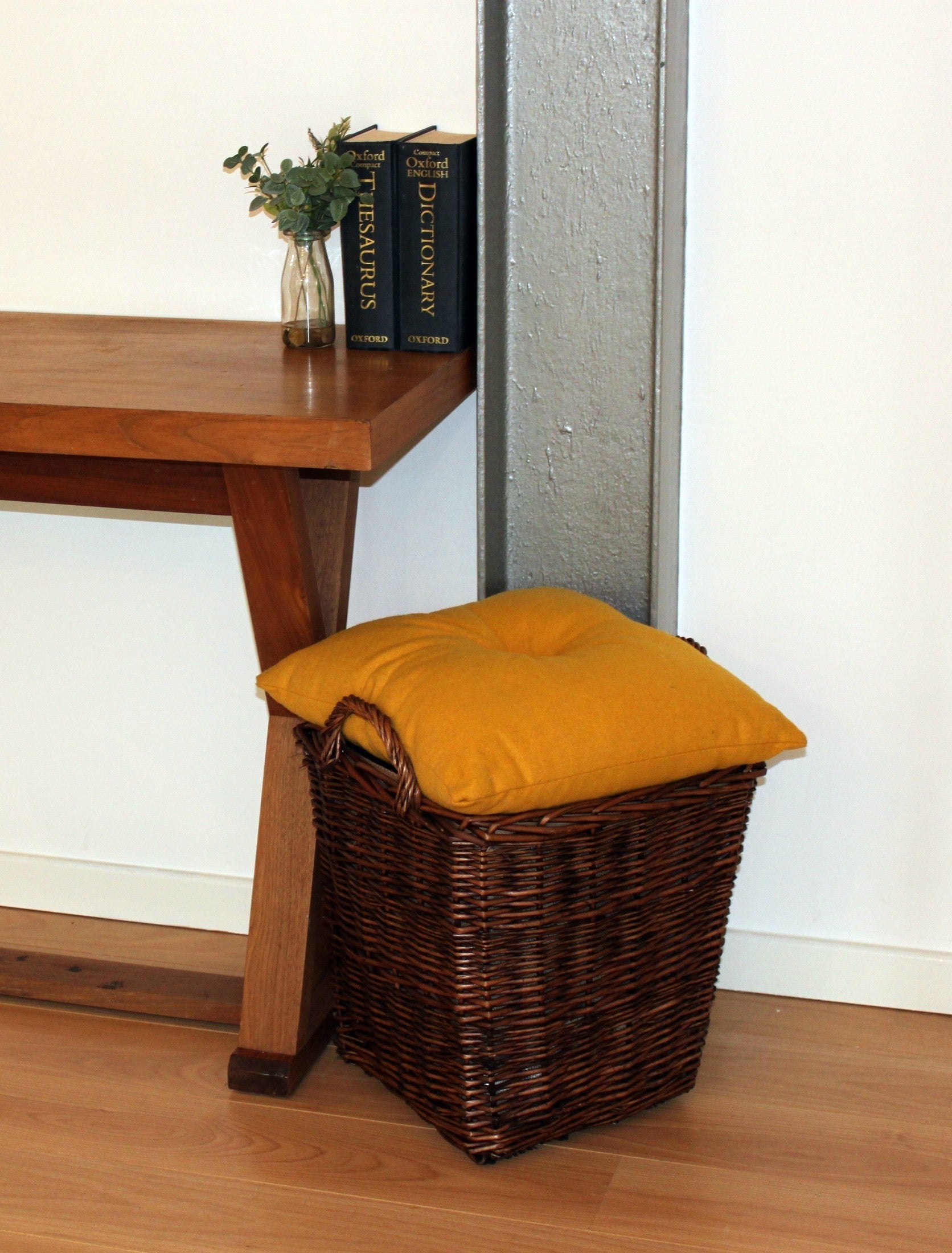 Wovenhill Wicker Bronze Square Log Basket with Hoop Handles - REGN