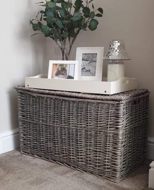 Wovenhill Wicker Grey Wash Hamper - REGN