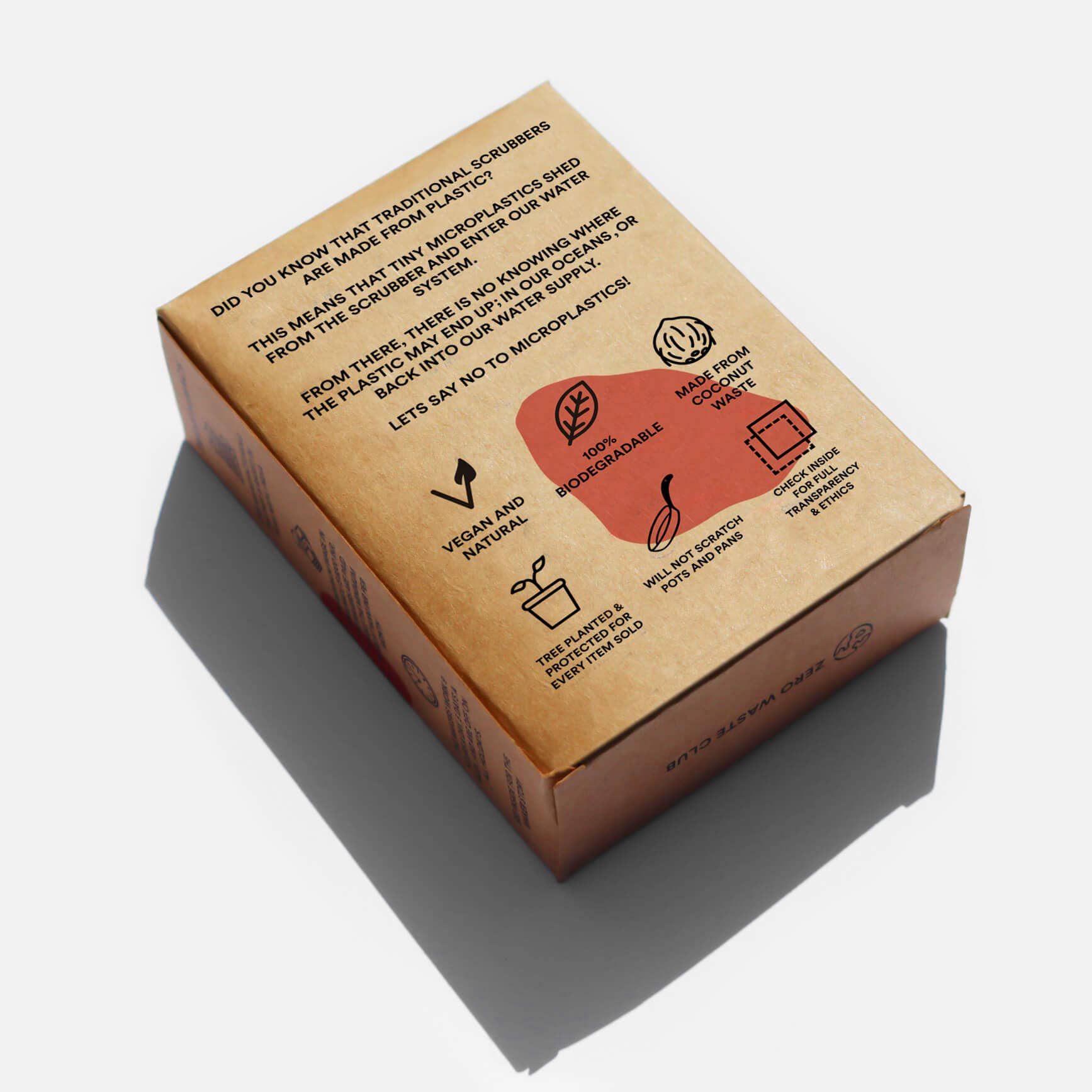 Zero Waste Club Biodegradable Coconut Kitchen Scourers - 5 Pack - REGN