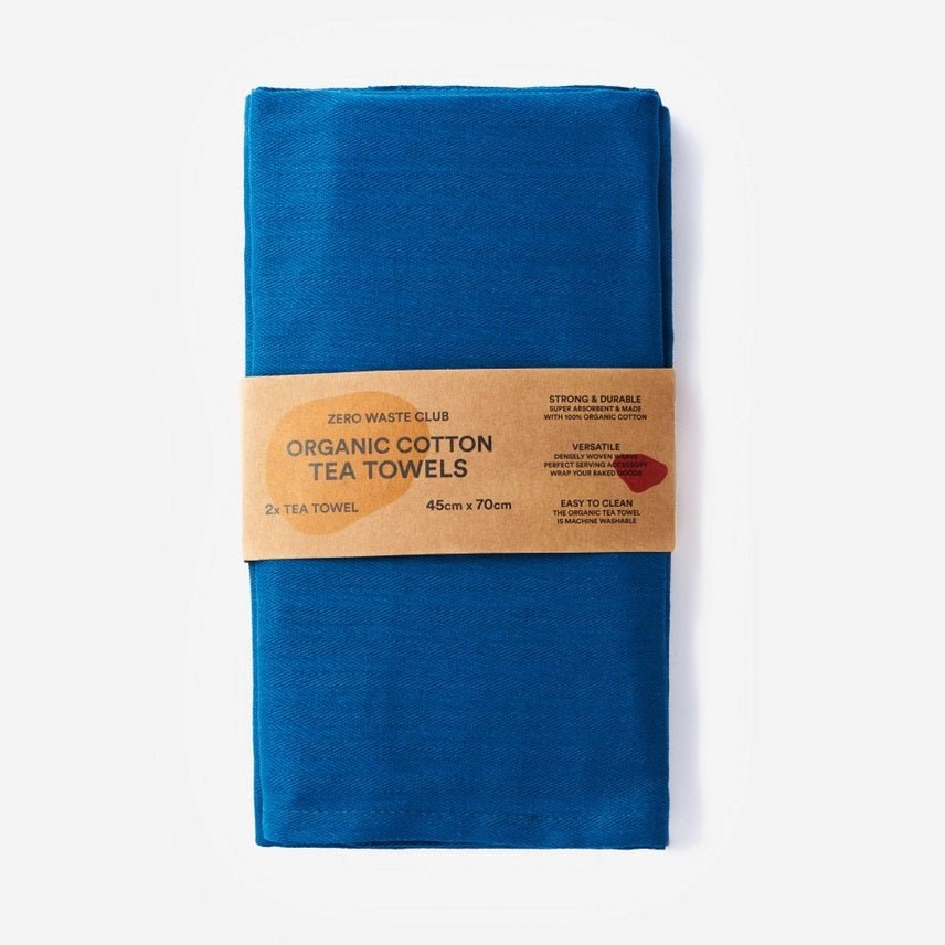 Zero Waste Club Organic Cotton Herringbone Weave Tea Towels – Pack of 2 - REGN