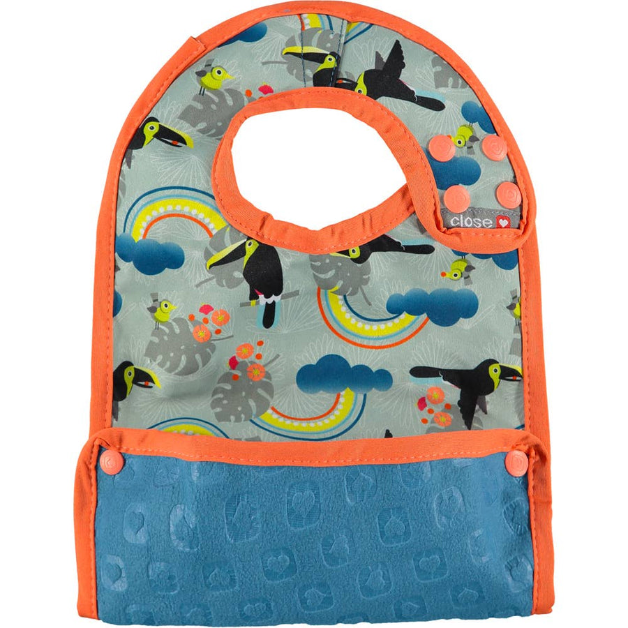 Double-Sided Weaning Bib With Crumb Catcher - Toucan