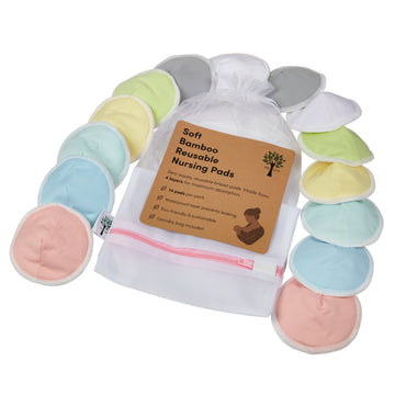 14x Reusable High - Absorbency Bamboo Breast Pads For Nursing - Choice Of Colours - REGN