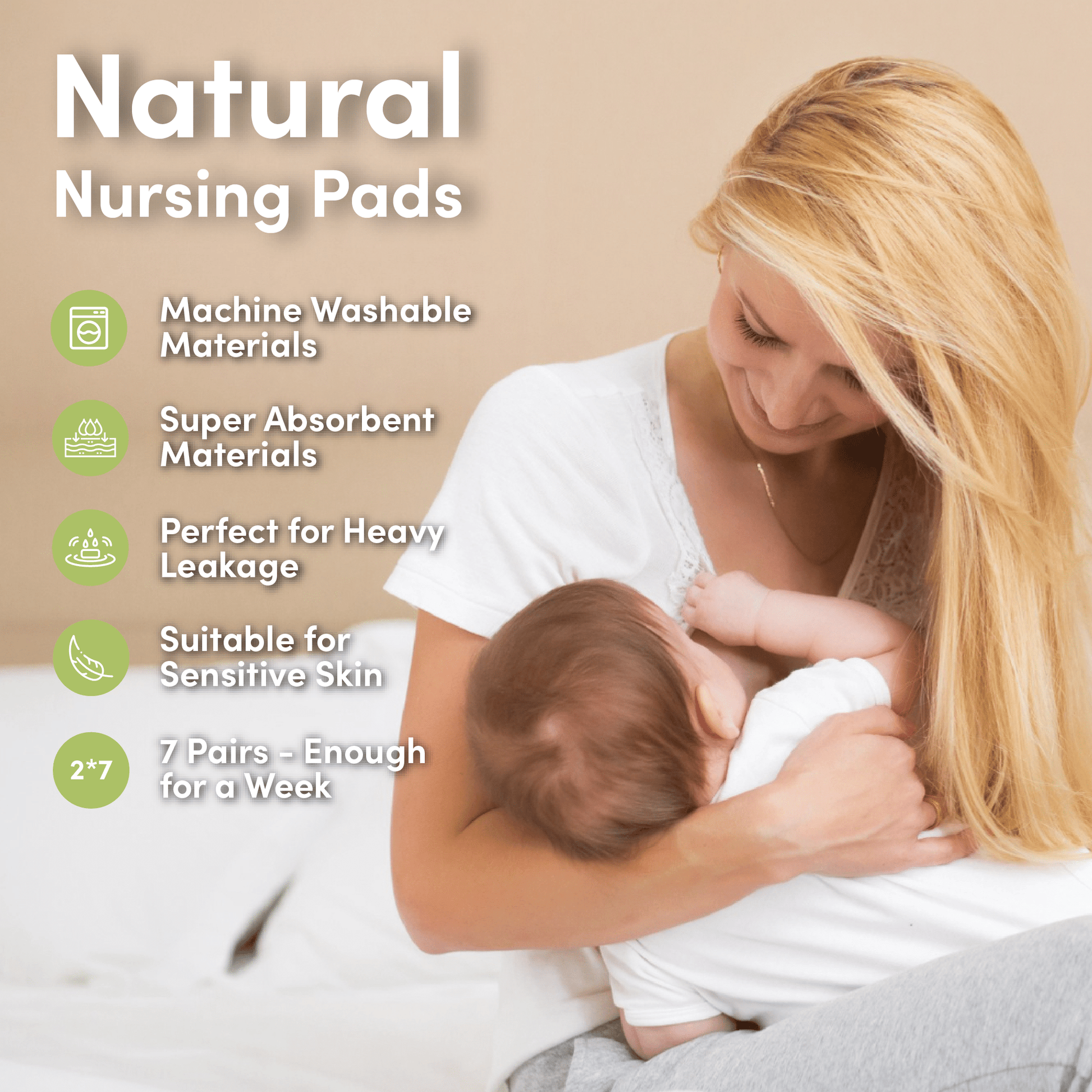 14x Reusable High - Absorbency Bamboo Breast Pads For Nursing - Choice Of Colours - REGN