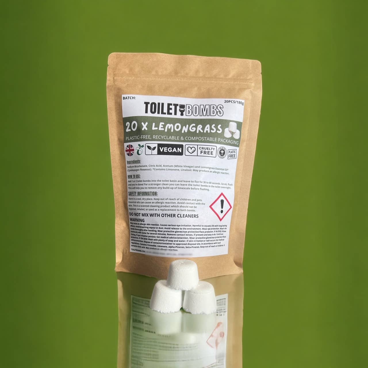 20x Toilet Bombs For Eco Cleaning, Citric Acid Bicarb Toilet Cleaner - Choice Of Scents - REGN