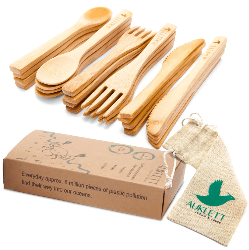 24 Pack Reusable Bamboo Cutlery Set - REGN