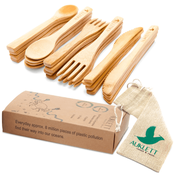 24 Pack Reusable Bamboo Cutlery Set - REGN