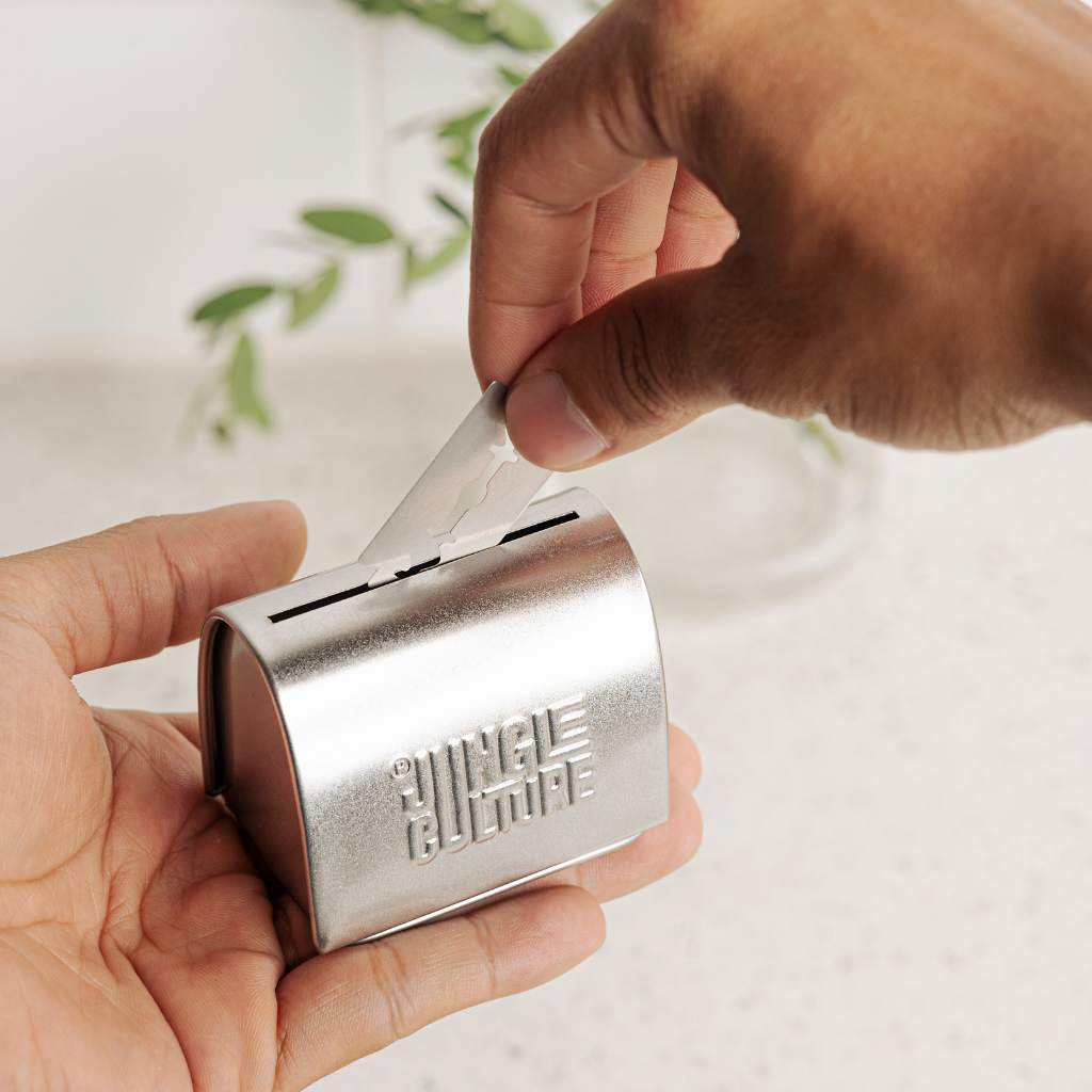 Safety Razor Blade Disposal Tin - Blades Storage Bank