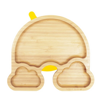 Baby weaning rainbow plate in yellow