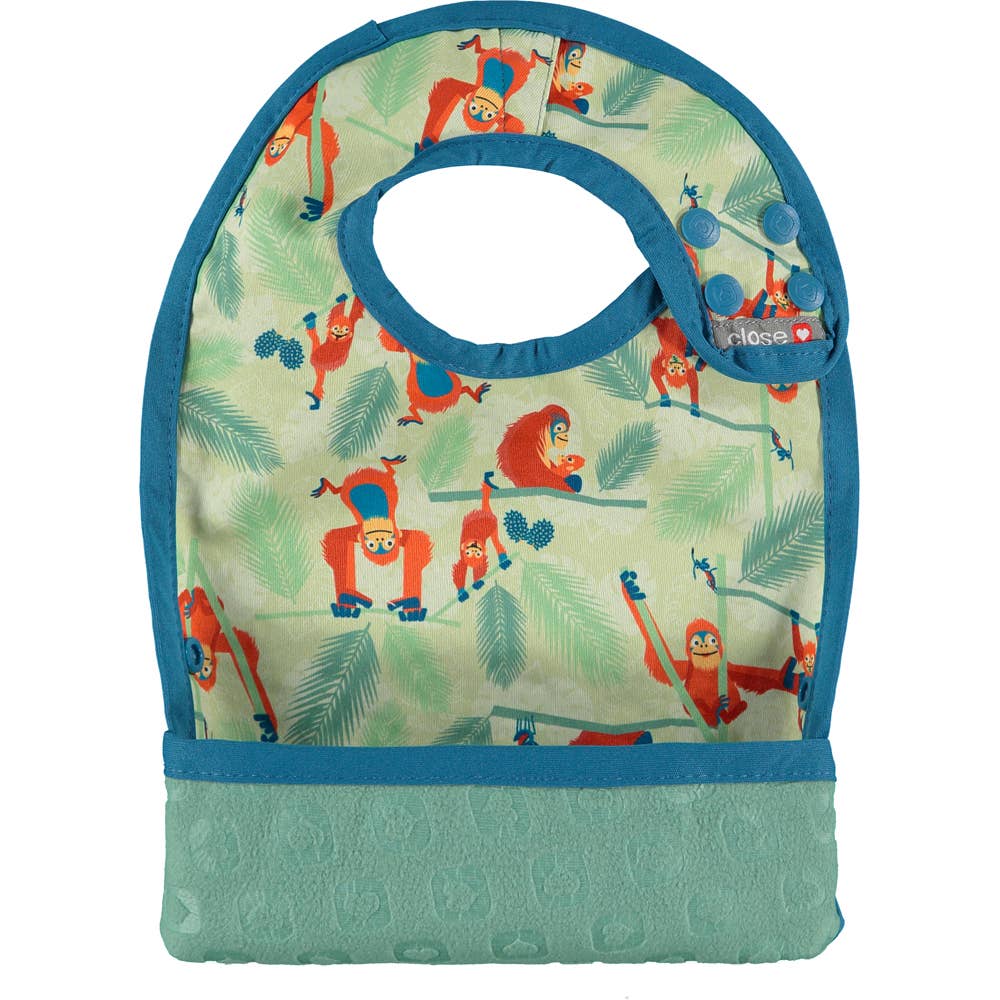 Double-Sided Weaning Bib With Crumb Catcher - Orangutan