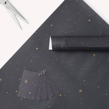 Eco Christmas Wrapping Paper & Matching Tags - Xmas Stars