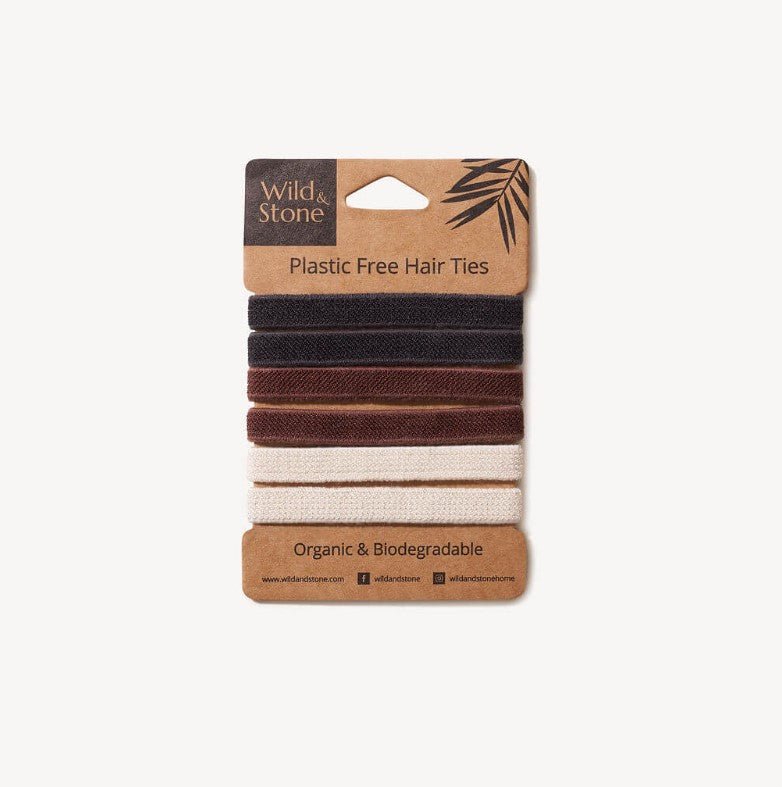 6 Pack Plastic Free Hair Ties – Natural - REGN