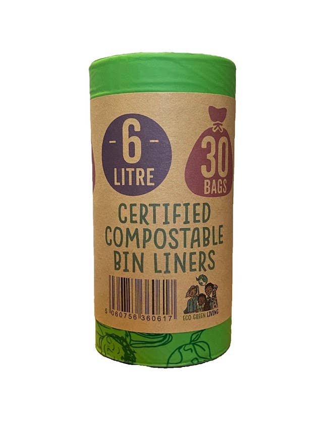 6 Litre Compostable Caddy Bags – 30 Bags