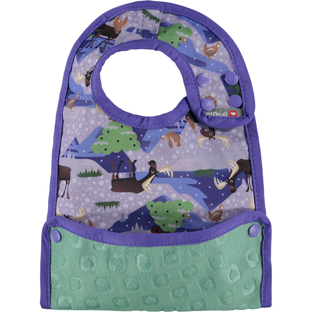 Double-Sided Weaning Bib With Crumb Catcher - Moose
