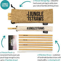 Jungle Straws® Reusable Bamboo Straws - Set Of 12
