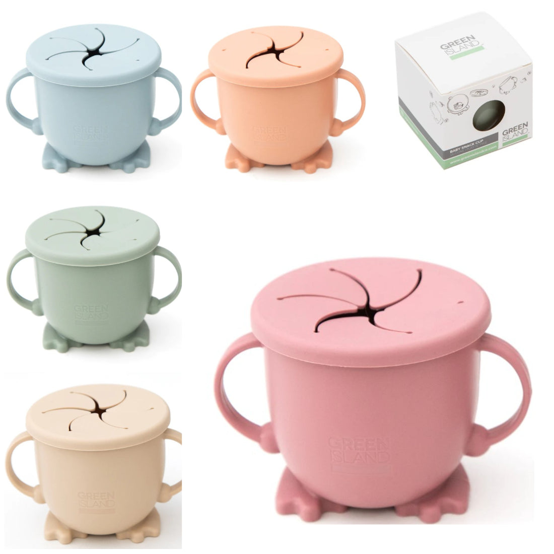 Baby weaning snack cup in multiple colours