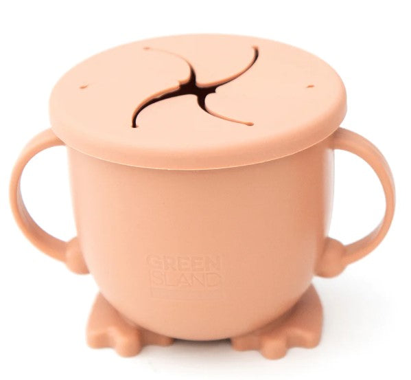 Baby weaning snack cup in orange