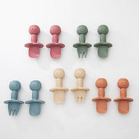 Baby silicone cutlery sets  in multiple colours