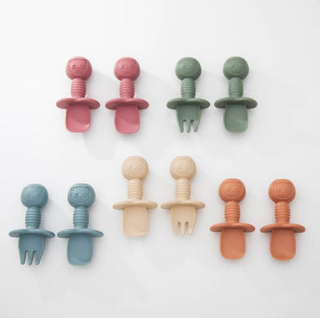 Baby silicone cutlery sets  in multiple colours